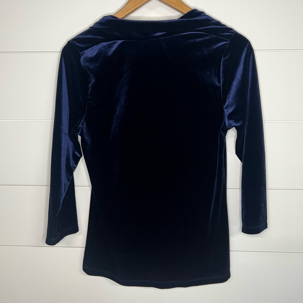 Ruby Ribbon Ruched Velour Dark Blue Set - Picture 5 of 11